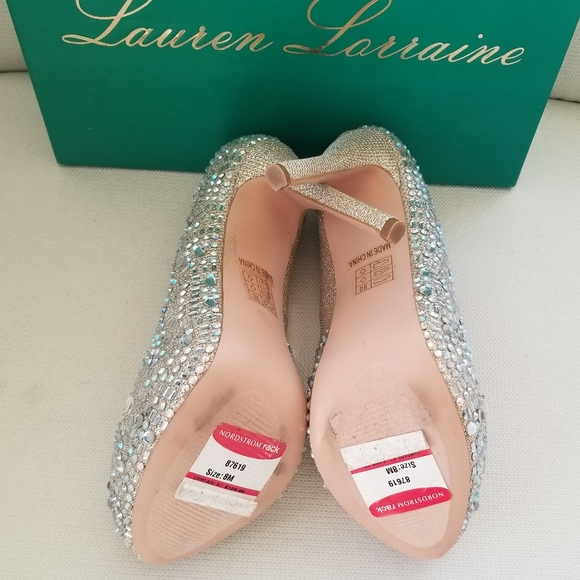 Lauren Lorraine Golden Nude Vanna 2 Platforms NWT - Picture 11 of 13
